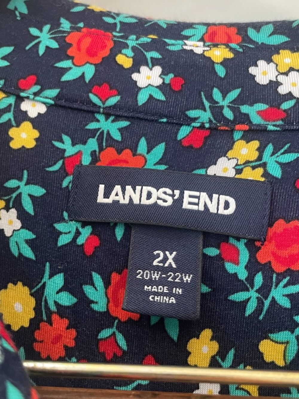 Lands' End women's floral-print tunic Button Up Size 2X 20W-22W - Picture 6 of 8
